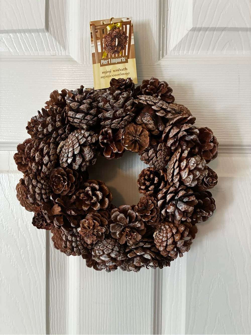 Pier 1 Brown Pinecone Mini Wreath - Rustic Holiday Accent